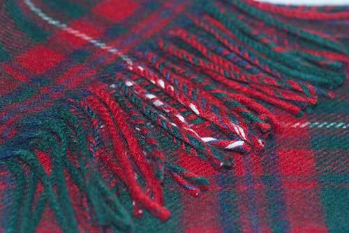 MacKinnon Red Modern Tartan Lambswool Scarf | Scots Connection