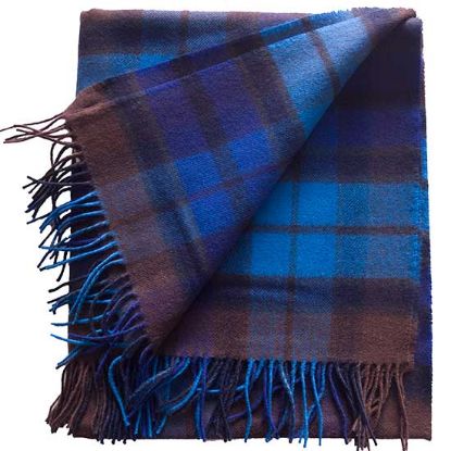 Picture of Buchanan Blue Fine Lambswool Tartan Throw